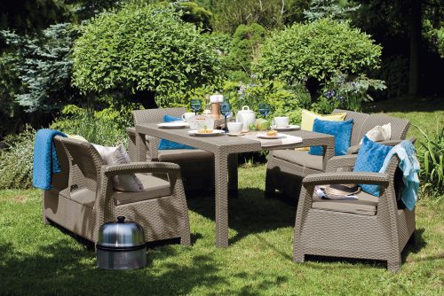 Садовая мебель Corfu Fiesta (Корфу Фиеста) Set (2 дивана, 2 кресла, стол), капучино