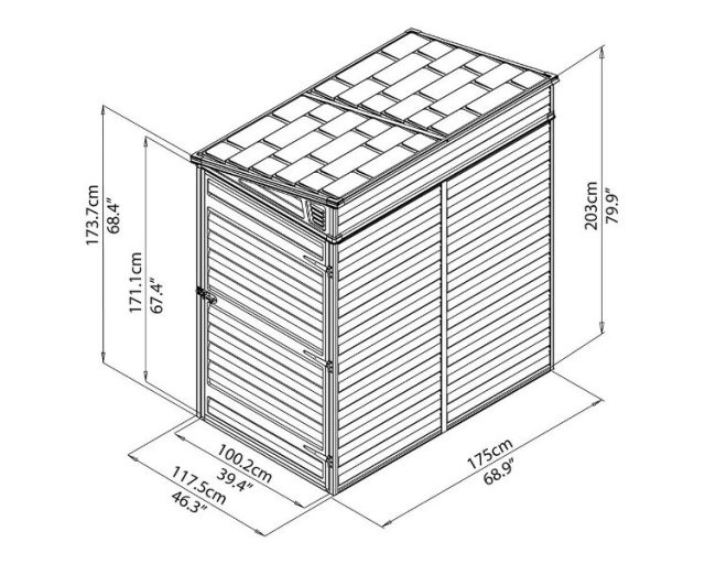 Хозблок сарай Palram Pent 4x6 — изображение 3