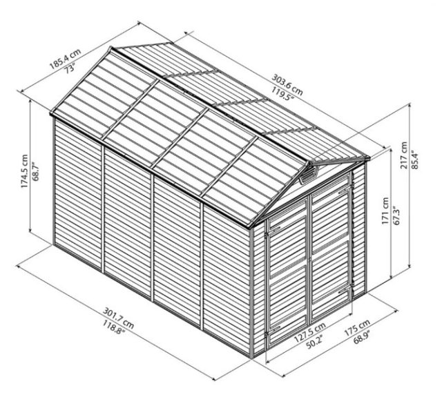 Пластиковый сарай Palram 6x10 — изображение 3