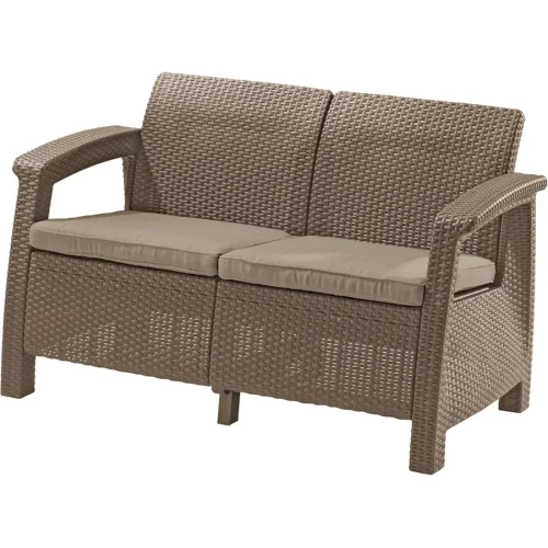 Диван пластиковый Корфу (Corfu love seat) капучино